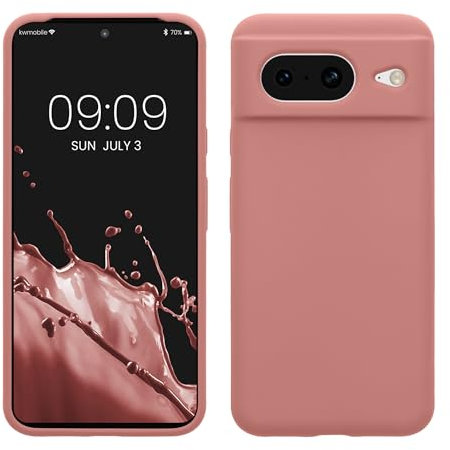 kwmobile Housse Compatible avec Google Pixel 8 Coque - Housse de téléphone Protection Souple en TPU Silicone - Rose d'hiver