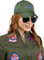 Funidelia | Top Gun Kappe und Brille Kit für Herren Pilot, Flieger, Berufe - Zubehör für Erwachsene, Zubehör für Kostüm - Dunkelgrün