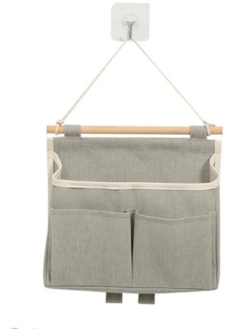 WeddHuis 1 Pezzo Borsa Portaoggetti da Parete, Pieghevole, Tasche Organizzatore da Appendere, Organizer Appeso, in Tessuto Lino Cotone Impermeabile per Camera, Cucina, Bagno, Dormitorio