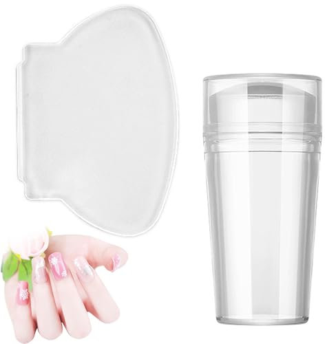 Stamper – Stempel, nützliches Nagelzubehör | Transparenter Nagelstamper Schaber für French Tip Nägel Kunst Design Maniküre Werkzeuge Stamper (1pc)