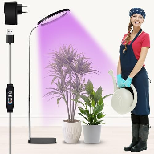 Herefun Lámpara de Plantas, 160 LEDs Lámpara Cultivo Espectro Completo, Lampara LED Plantas para Interior, Luces Crecimiento Plantas con Temporizador 3/9/12H, 10 Brillos, 3 Modos