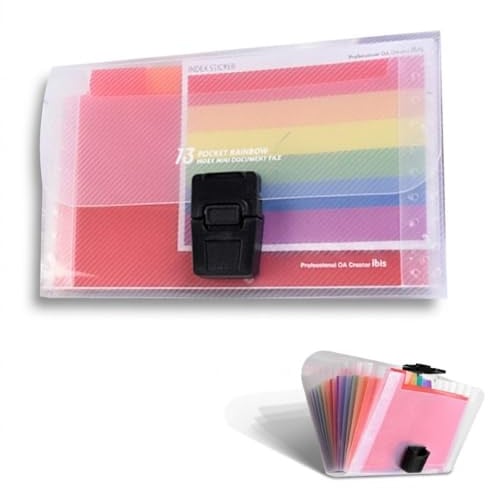 Porte-documents A6, Classeur A6 Pour Fiches Bristol Trieur Extensible Avec 13 Pochettes En Plastique Organisateur De Documents Pratique Et Élégant Pour Bureau Et École