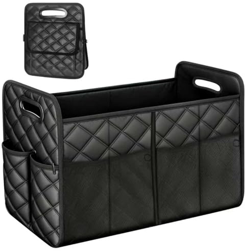 Einesin Car Trunk Organizer and Storage with 7 Pocket,for Women & Men, Collapsible Trunk Organizer for most Cars, 47L Multi-Compartment Car Trunk Organzier, Black (21.3 * 11.4 * 11.4 In) (55x30x35cm)