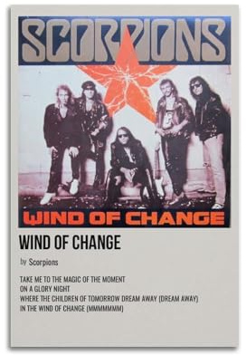 Poster Wind of Change by Scorpions, ästhetisches Cover-Poster, Design, Gemälde für Wohnzimmer, Schlafzimmer, 30 x 45 cm, ungerahmter Stil