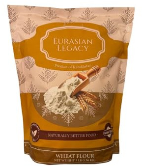 Eurasian Legacy Non-GMO, Unbleached, Glyphosate-Free, High-Protein Wheat Flour, Perfect for Bread & Baking, 3 lb