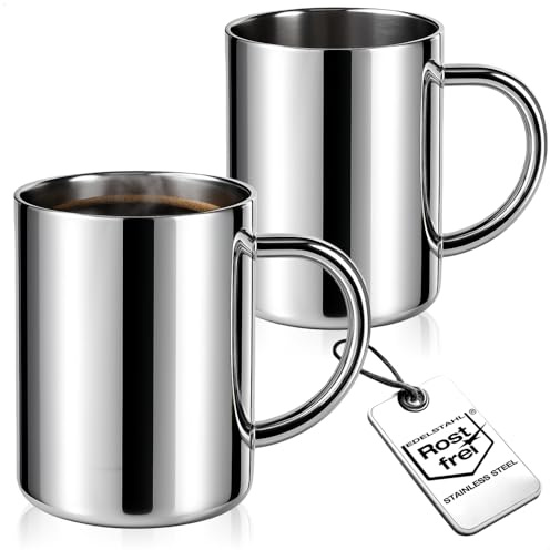 Wilhelm Sell® 2x tazze termiche inox 450 ml a doppia parete