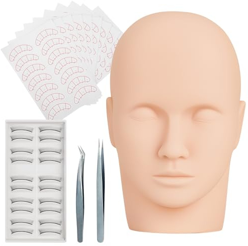 TwoWin Wimpernverlängerungs Set, Eyelash Extension Kit | Professionelle Wimpern Übungskopf Set, Wimpern Extensions Set, Wimpernverlängerung Starterset