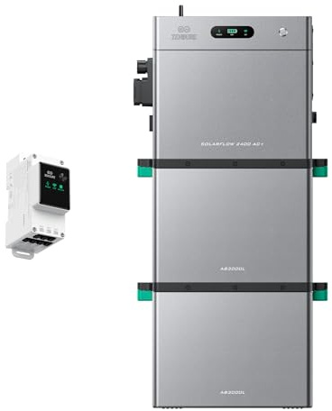 Zendure SolarFlow 2400AC+, Stockage AC 2400W Extensible à 16.8kWh, 100% Compatible Installations Solaires Existantes, Plug & Play, Secours 2400VA (SF 2400 AC+ + 2*AB3000L + SM3CT)