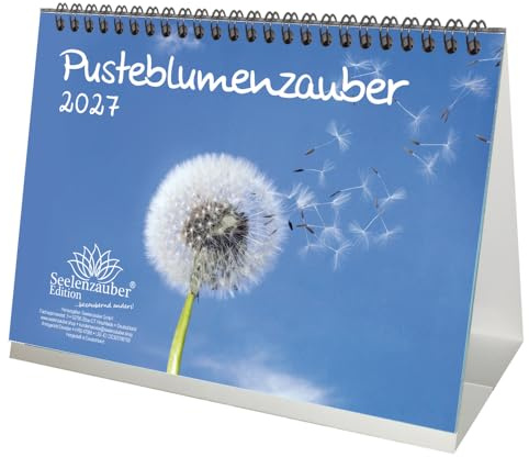 Pusteblumenzauber DIN A5 Tischkalender für 2027 Löwenzahn Blumen Blüten - Seelenzauber