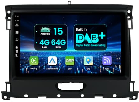 MISONDA 4G+64G Built in DAB+ Double Din Car Stereo For Ford Ranger Everest T6 2016-2020 Android 15 Octa Core Car Radio GPS Sat Nav Head Unit 9 Inch IPS Built-in DSP CarPlay Android Auto