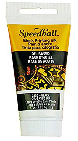 Speedball Black Oil Ink, 1.25 oz, Bottle