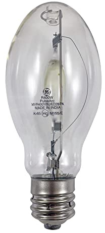 GE Lighting 46271 ED28 Elliptical High Output Metal Halide Lamp 400 Watt E39 Mogul Base 44000 Lumens 65 CRI 4000K Multi-Vapor PulseArc