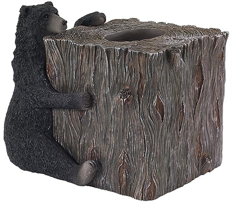 Avanti Linens Taschentuchbox-Abdeckung, von Tieren inspirierte Wohnkultur (Black Bear Lodge-Kollektion)