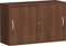 Geramöbel Schiebetürenschrank mit Mittelseite, 2 Dekor-Einlegeböden, abschließbar, 1200x425x768, Nussbaum/Nussbaum