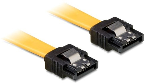 DeLOCK 3X Kabel SATA 6Gb/s 20cm gelb ge/ge Metall