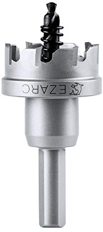 EZARC Lochsäge Hartmetall-Bohrer, leistungsfähiger Lochöffner ideal für Löchern in Edelstahl und Metall, 38mm