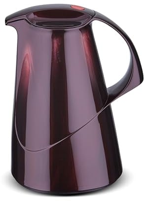 ROTPUNKT Isolierkanne 260 Stephanie I 1,0 Liter I Glaseinsatz Geschmacksneutral I Thermosflasche I Thermoskanne I 24h Heiß / 36h Kalt I Robust u. Langlebig I Schadstoffrei (black cherry)