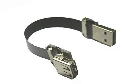 Cable USB estándar Plano y Delgado para sincronización y Carga, Color Negro 15 cm