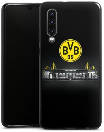 Silikon Hülle kompatibel mit Huawei P30 Case schwarz Handyhülle BVB Stadion Borussia Dortmund