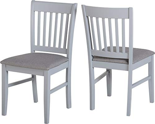 Seconique Oxford Dining Chair Set of 2 in Grey/Grey Fabric