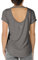 icyzone Damen Yoga T-Shirt Rückenfrei Sport Freizeit Tops Kurzarm Oberteile Loose Casual V-Ausschnitt Shirt (L, Dunkelgrau)