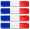 Biomar Labs® 4 x 3D-Aufkleber, flexibel, selbstklebend, Nationalflaggen, Frankreich, Frankreich, F 8
