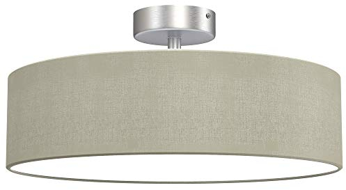 Briloner Leuchten Deckenleuchte, Stoffleuchte, Deckenlampe 2 x E27 max. 40 Watt, Stoffschirm Farbe: Taupe-Satin, Ø 38cm, Stoff, 1 Stück (1er Pack)