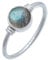 mantraroma Ring Damen Silber 925 mit Stein Labradorit Edelstein blau schlicht modern
