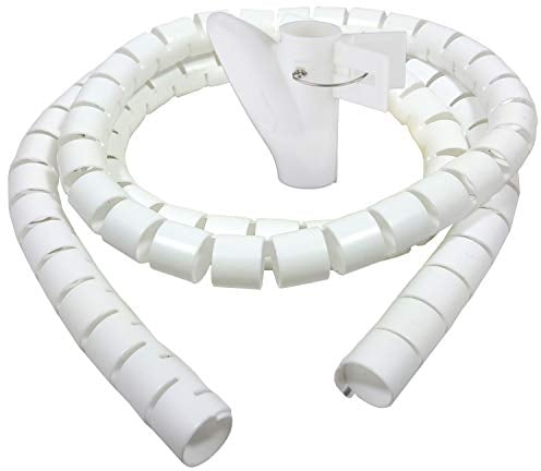 Bambelaa! Kabelschlauch 1,5m 3,0m Kabelkanal kürzbar Kunststoff flexible Kabelorganisation 20mm 30mm Durchmesser (Weiß, 3,0m x 20mm)