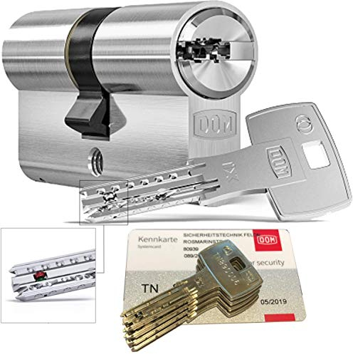 DOM iX Twido 333iX7T Doppelzylinder mit 4 Schlüssel, Länge (a/b) 30/30mm (c= 60mm), mit Sicherungskarte, mit Not- u. Gefahrenfunktion