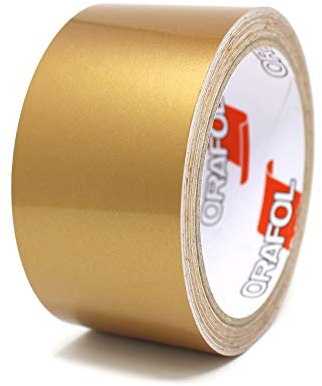 Finest Folia 10 Meter (1,79€/Meter) Zierstreifen Auto Motorrad Boot Modellbau Farbauswahl Dekorstreifen Seitenstreifen Klebestreifen (Gold Glanz, 50mm Breite)