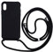 Ququcheng Kompatibel mit iPhone XR Hülle,Handykette Hülle Silikon Seil Necklace Handyhülle mit Kordel Tasche TPU Bumper Schutzhülle für iPhone XR-Schwarz