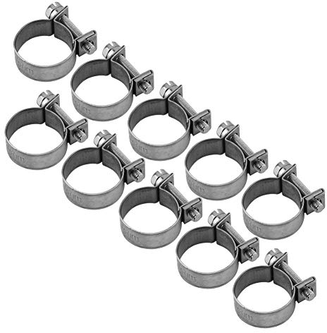 10PCS Collier De Serrage Inox, Collier De Serrage Tuyau Réglable, Collier De Serrage Tuyau Carburant En Acier Inoxydable(18-20mm)