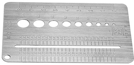 2-10 mm Comprobador de tornillos Acero calibre Comprobador de tornillos Medidor de tornillo de acero inoxidable Diámetro del perno de la placa Herramienta de regla de medición