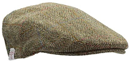 WALKER AND HAWKES Oakmoor - Schiebermütze aus Harris-Tweed - Country-Stil - Moosgrün - L
