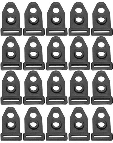 20 x Zelt Boden Feste Klemme Zwei Löcher Camping Zelt Füße Klemme Fester Clip Nagelstange Stange Füße Klemme Zubehör für Outdoor Camping