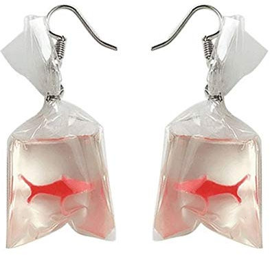 U/K RomanOhrringe, lustige Goldfisch-Wasser-Beutel-Form der Frauen baumeln Haken-Ohrring-Cocktailparty-Schmucksachen sehr praktisch und populär