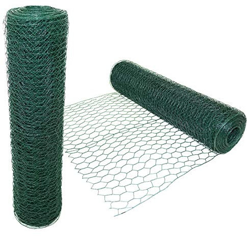 2ftX164ft Chicken Wire Net Galvanized Hexagonal Wire Mesh Rabbit Dog Hardware Cloth Chicken Aviary Rabbit Pet Steel Metal Garden Netting Fence Rust-proof Anti-cracking for Chicken Duck Rabbit Poultry