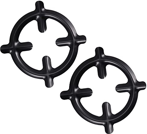 Yardwe Coffee Kettle Racks 2pcs Cast Iron Wok Ring Non Slip Stove Trivets Cooktop Range Pan Holder Stand Stove Rack Burner Grate for Gas Hob Stove Accessories Black Gas Ring Reducer