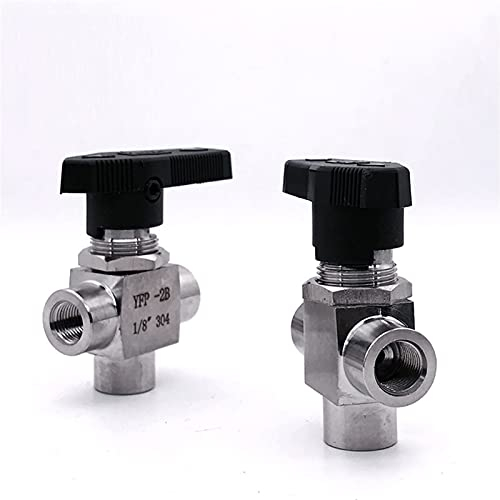 SUOFEILAIMU DREI-Wege-Innengewinde Kugelhahn G 1 / 4inch DN4 Edelstahl 304 Hochdruck Hochtemperatur 3way Kugelhahn (Specification : DN4)