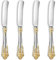 KEAWELL Gorgeous 6.9 Butter Spreader, 18/10 Stainless Steel, Set of 4, Gold Accent Butter Knife