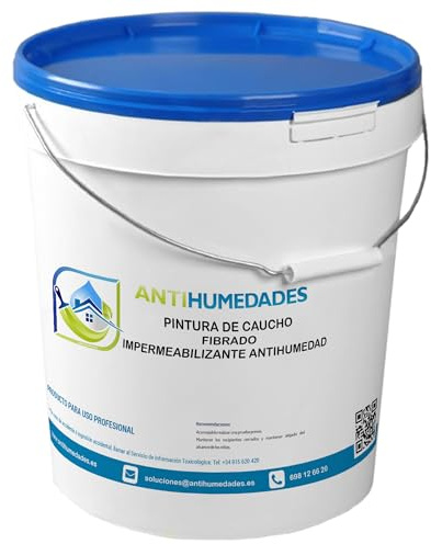 ANTIHUMEDADES Pintura de Caucho Fibrado ECO 20kg Blanco | Impermeabiliza y puentea fisuras. Forma una membrana elástica anti filtraciones en tejados, fachadas, cubiertas y terrazas.