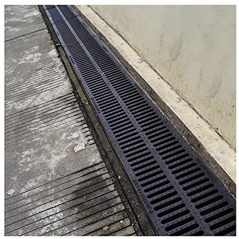 IBOWZ Griglia Scolo Acqua Piovana Copertura per fognatura lineare per Esterni,griglia di Scarico in plastica in Resina,Coperchio di Ricambio per filtri a griglia per Pozzi d'Acqua piovana per pavi