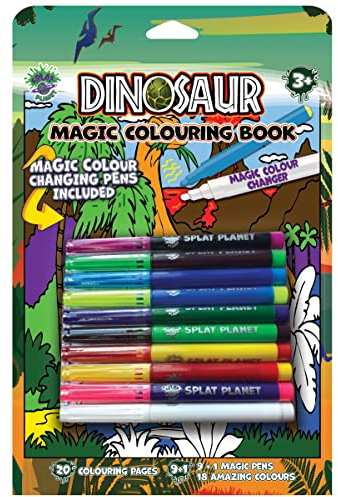 Splat Planet Livre De Coloriage Magique Dinosaure Avec Ensemble De Stylos Magiques À Changement De Couleur - Livre De Coloriage Format A4 Magical Art - (Dinosaure)