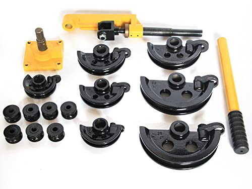 180° Rohr Rohrbieger, 3/8-1 Manuelles Spezial Profi Rohrbiegegerät Rohrbiegezange 10-25 mm Rohrbiegemaschine Handrohrbieger mit 7 Matrizen