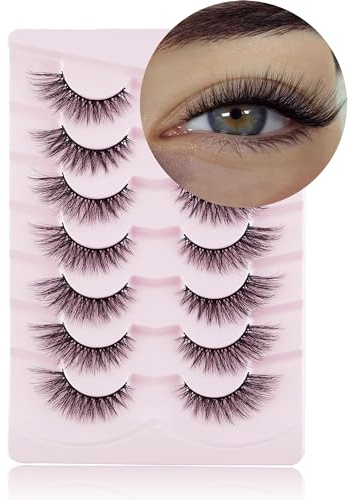 Onlyall Cils de Renard Cils de Vison Cils d'Oeil de Chat Faux Cils Moelleux Cils de Renard Cils Longs Volume Faux Cils Pack 7 Paires F02
