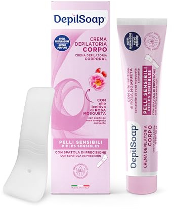 Depilsoap® - Körperenthaarungscreme 150 ml – empfindliche Haut – ohne Ammoniak – angereichert mit Rosenöl und Hyaluronsäure – zarter Duft mit blumigen Noten