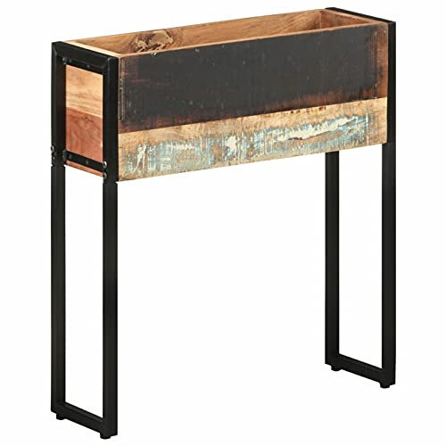 ZEYUAN Pflanzkübel, Pflanzkasten, Pflanzgefäße Für Draussen, Blumenkübel, Blumenkasten, Outdoor, 60x20x68 cm Altholz Massiv