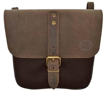 Seitentasche braun Motorrad aus Leder und gewachster Baumwolle kompatibel mit Moto Guzzi V7 III - V9 - V7 850 (Brown Stone) - EX MOTO