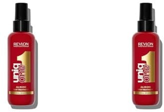 REVLON PROFESSIONAL UniqOne Protector Térmico Pelo, Tratamiento Hidratante para Cabello en Spray sin Aclarado, Fragancia Classic - 150 ml (Paquete de 2)